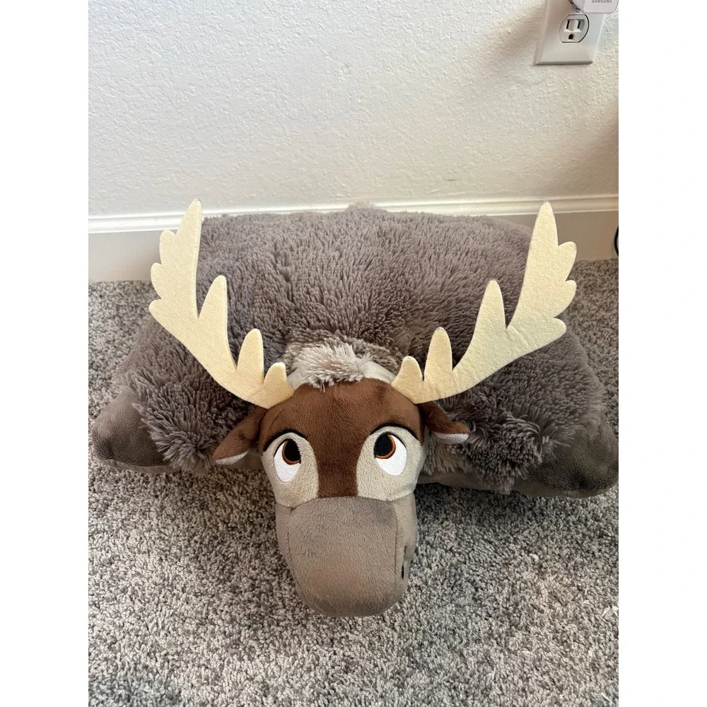 Disney‎ Frozen Sven Reindeer Pillow Pets Plush Brown Stuffed Animal Toy Large